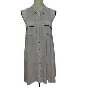 Silence + Noise Sleeveless Collared Button Down Casual Mini Dress NWOT